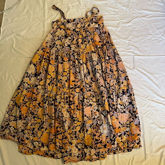 Free People Park Slope Maxi Dress Dark Combo With Pockets Size Large - Picture 9 of 16